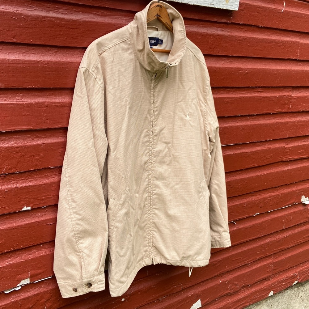 Ralph Lauren POLO Golf Vintage Tan & Cream Houndstooth Cotton Jacket Mens Size L - Picture 12 of 14